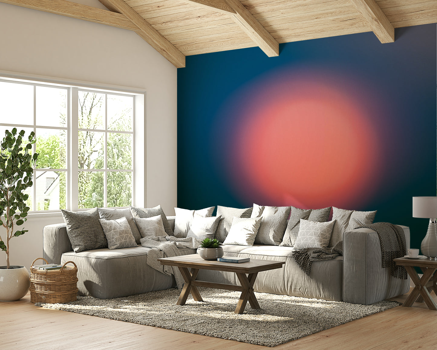 A serene abstract sunset wallpaper mural for a feature wall.

