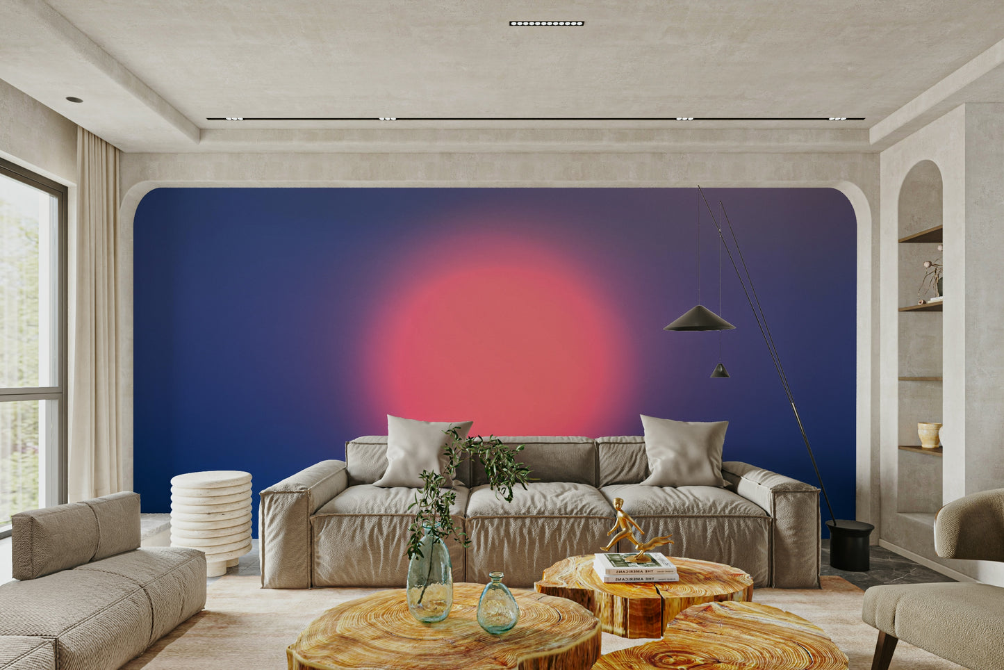 A serene celestial light wall mural for your decor.

