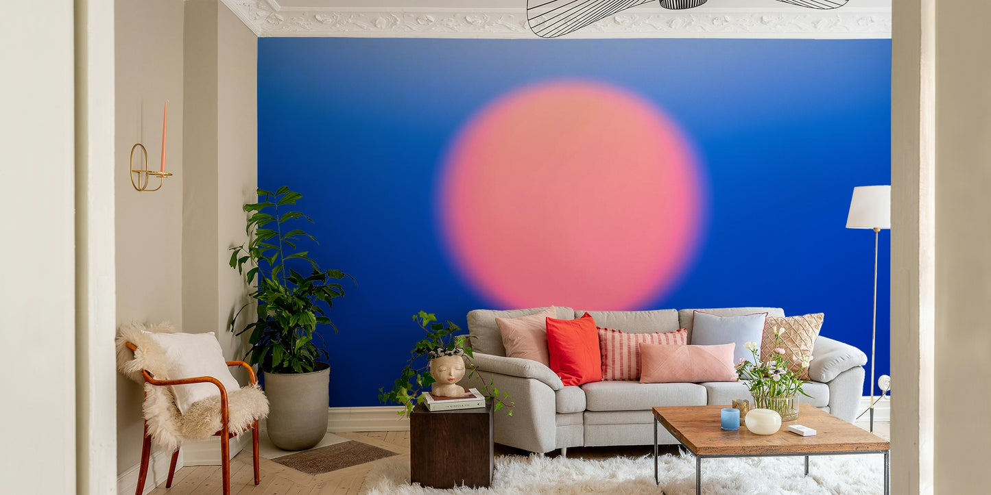 A serene abstract glow mural for stylish wallpaper.

