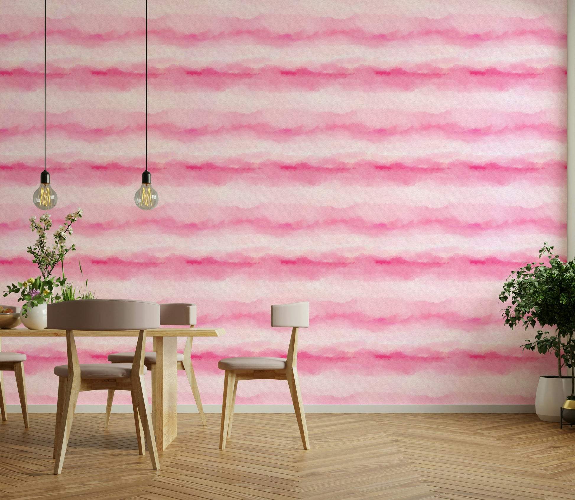 An artistic rosy floral mural for home decor.

