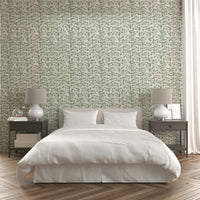 A delicate foliage wallpaper mural with a calming design.

