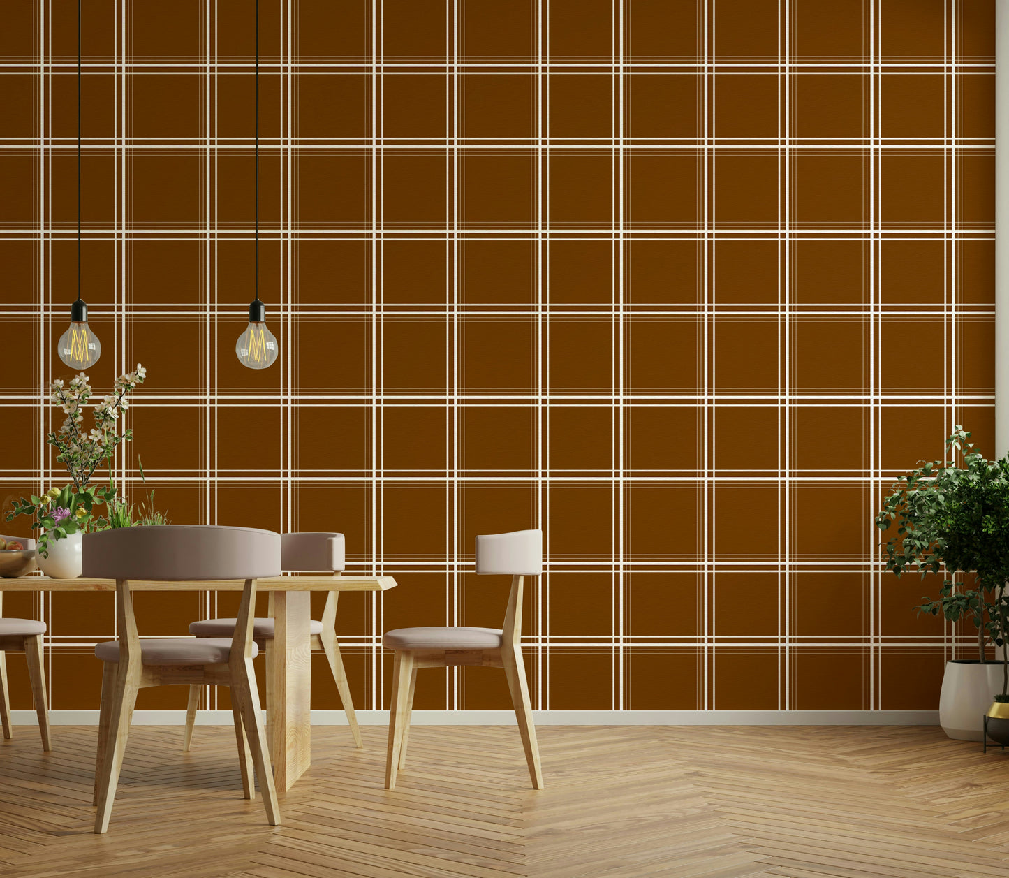 A close-up of the detailed texture in the plaid design.

