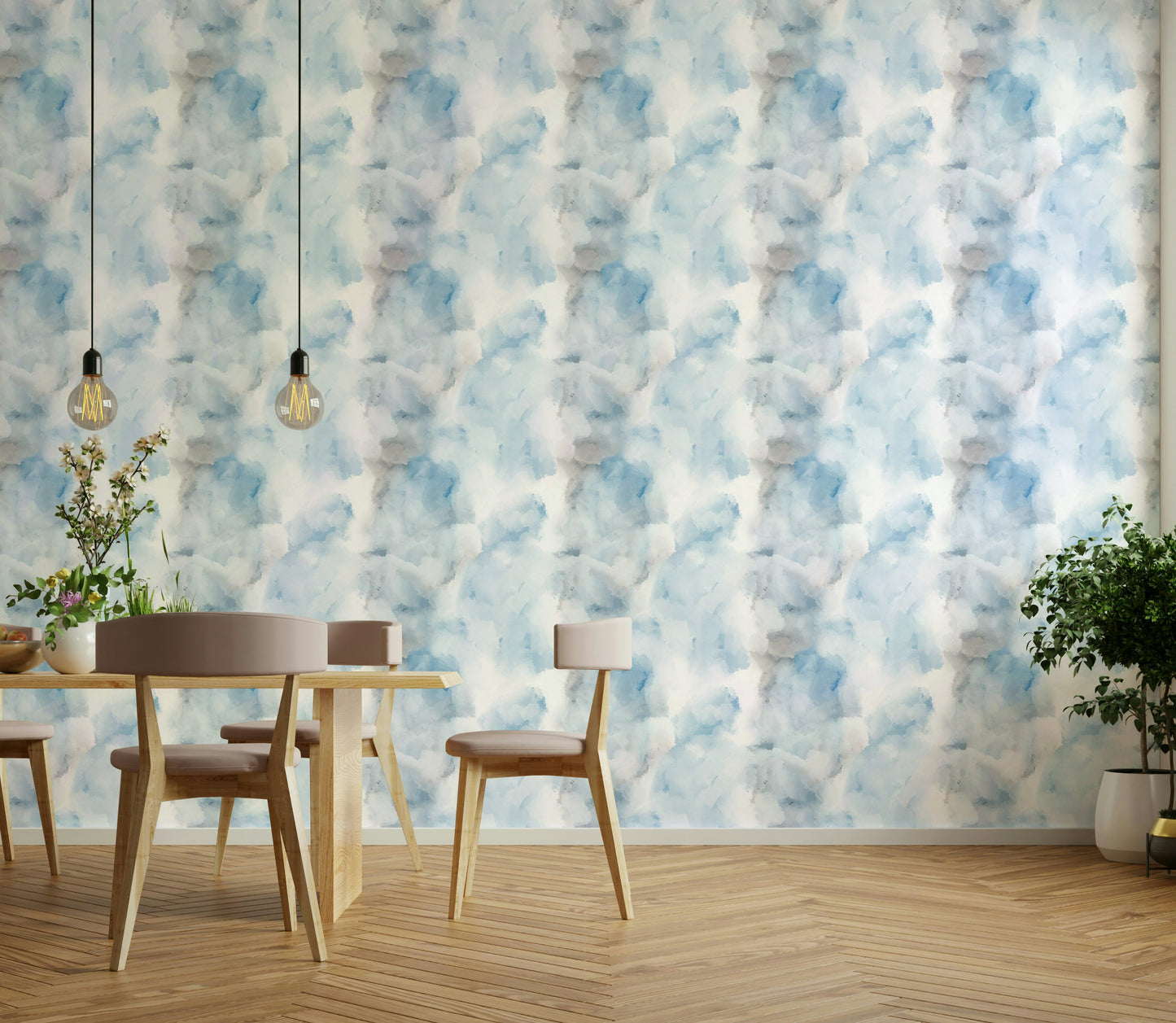 The wallpaper for walls being admired in a home.

