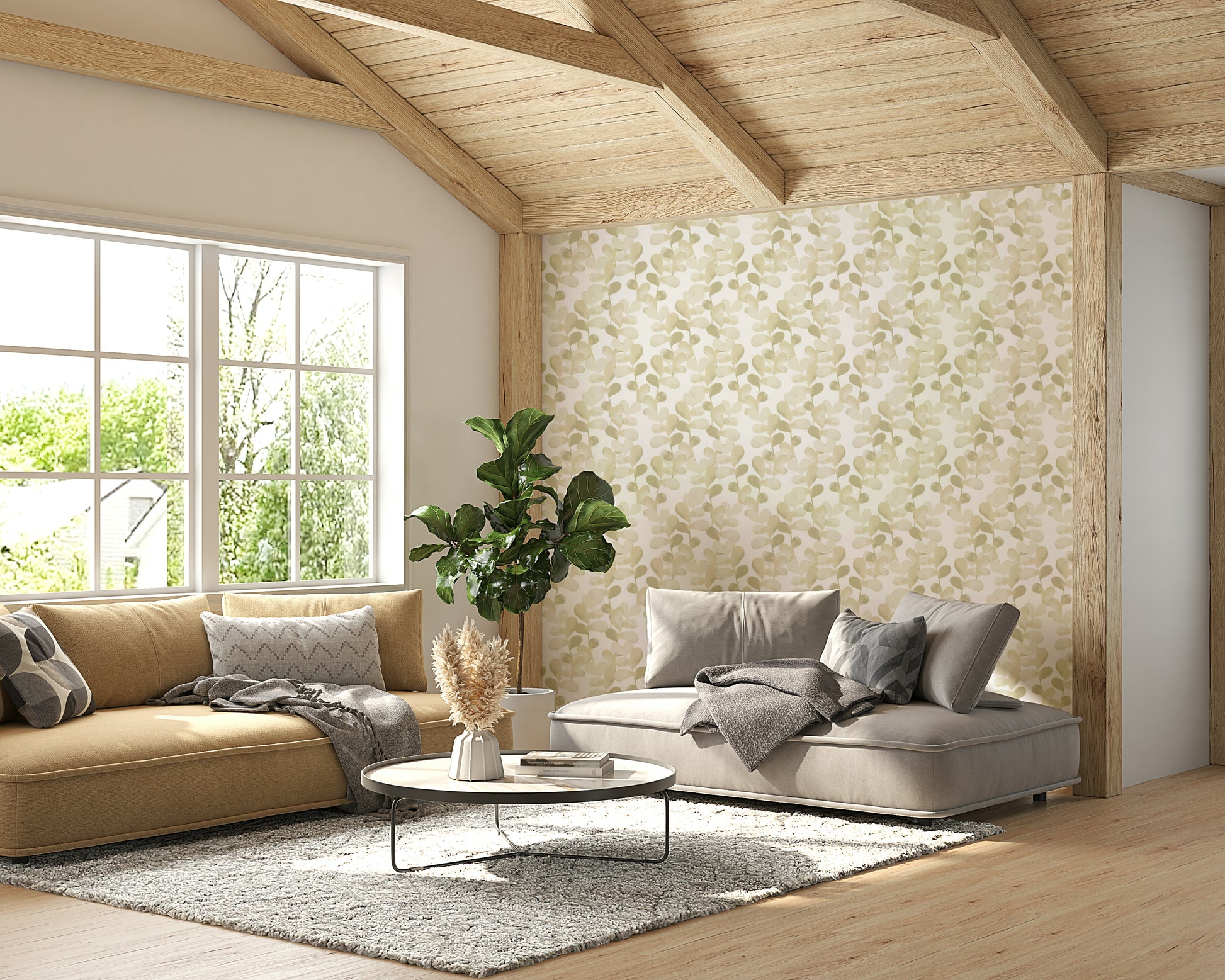 A beautiful soft focus wall mural for a living room.

