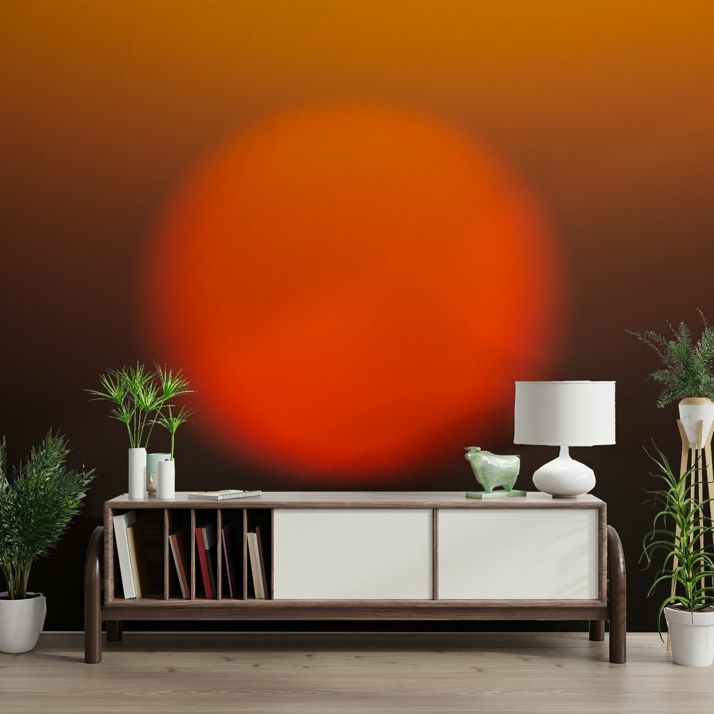 A classic abstract art wallpaper for walls with a sunset theme.

