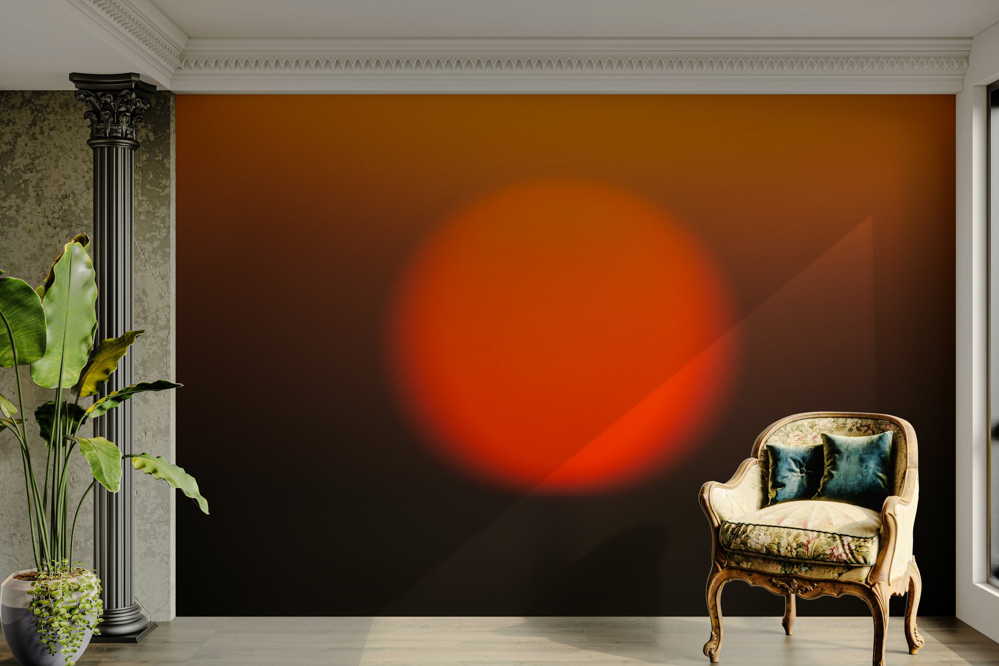 A serene celestial light wall mural for your decor.

