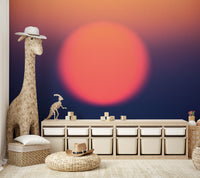 An artistic minimalist light mural for home decor.

