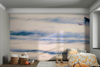 A serene ocean surf wall mural for your coastal decor.

