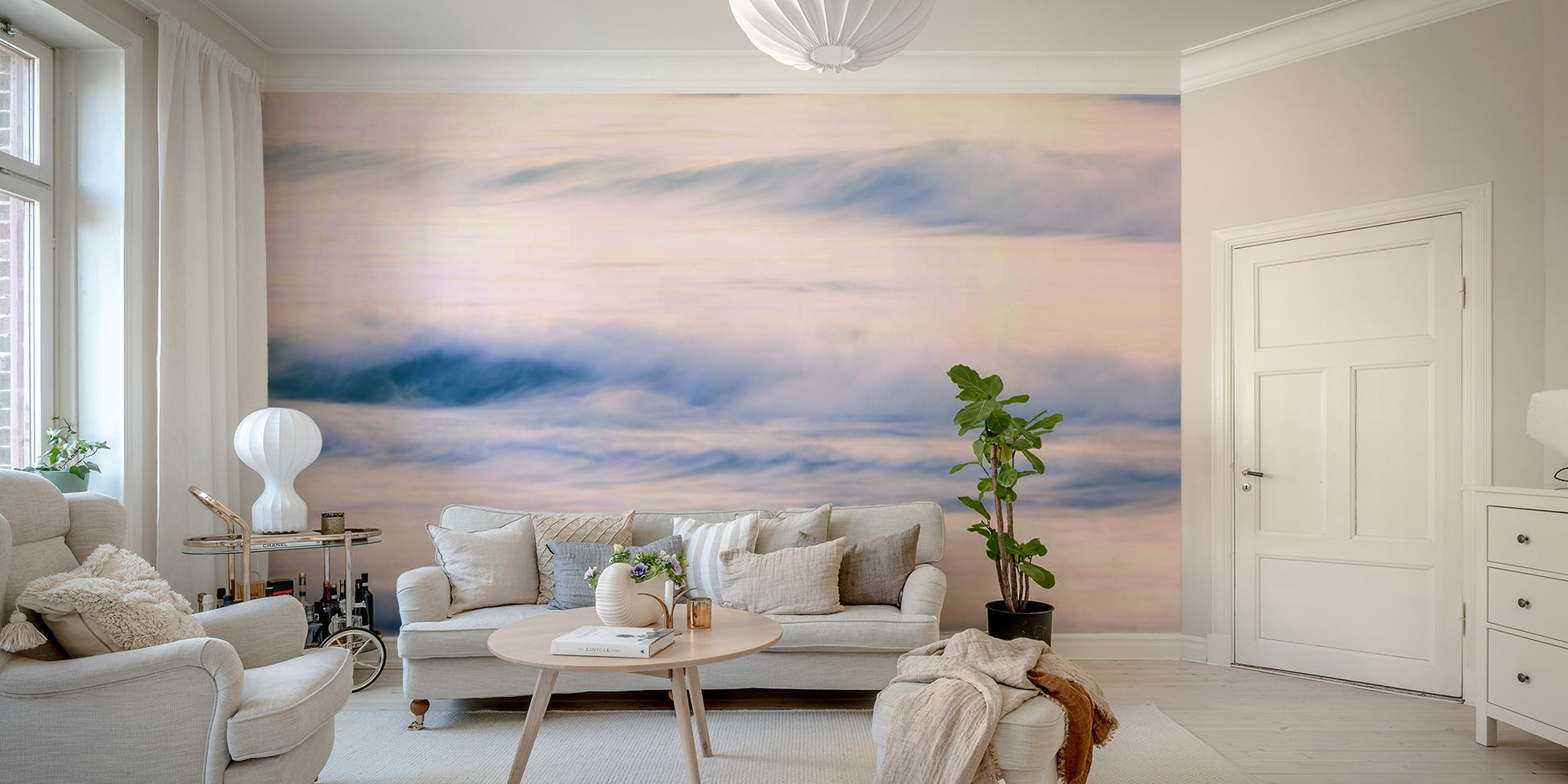A contemplative surf scene wallpaper mural for a feature wall.

