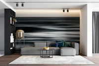 An artistic coastal landscape mural for home decor.

