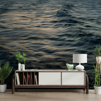A contemplative abstract ocean wallpaper mural for a feature wall.

