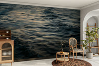 A beautiful wide-angle wall mural of the sea.

