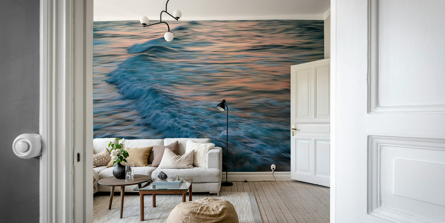 A beautiful abstract wave wallpaper mural for a modern home.

