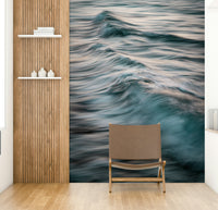 A beautiful wide-angle wall mural of the sea.

