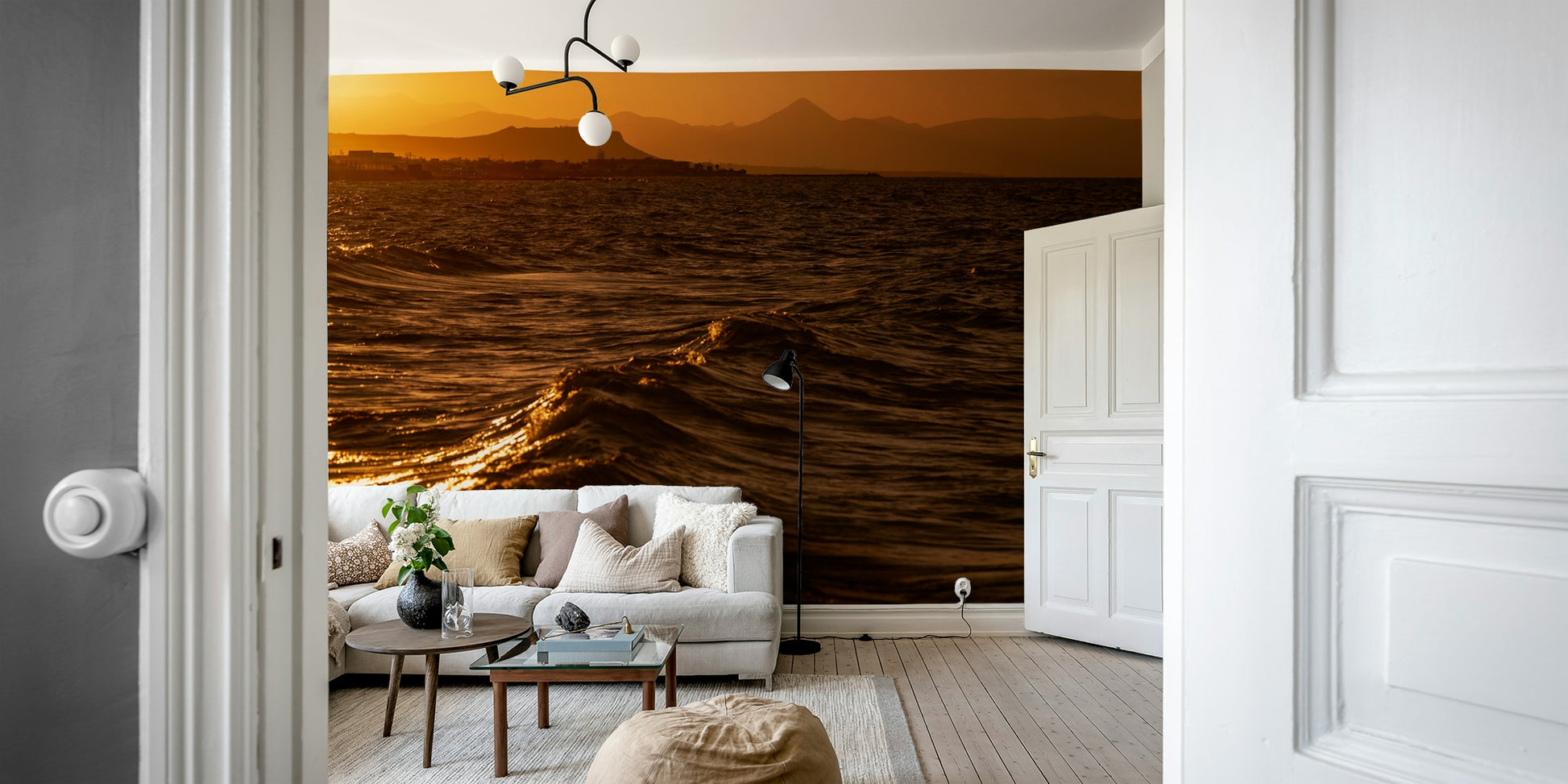 A beautiful Crete coastal town wallpaper mural.

