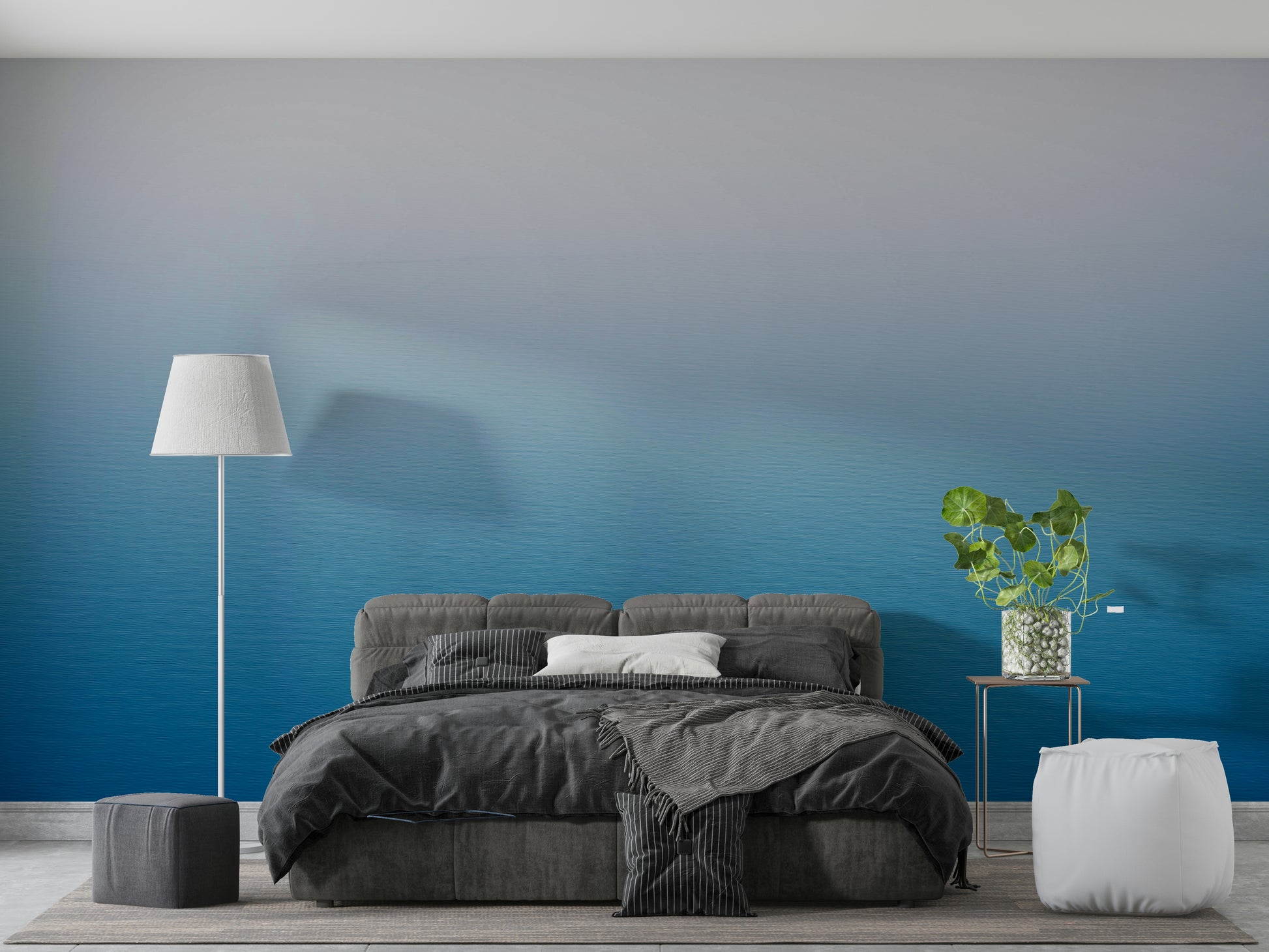 An artistic desert escape mural for home decor.



