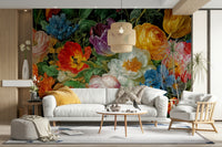 A serene floral display wall mural for your decor.

