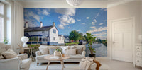 A serene British canal wall mural for home decor.

