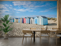 A contemplative beach hut wallpaper mural for a feature wall.

