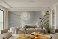 A classic spiral staircase wallpaper for walls.

