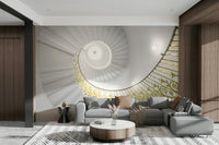 A beautiful modern interior wall mural for a living room.


