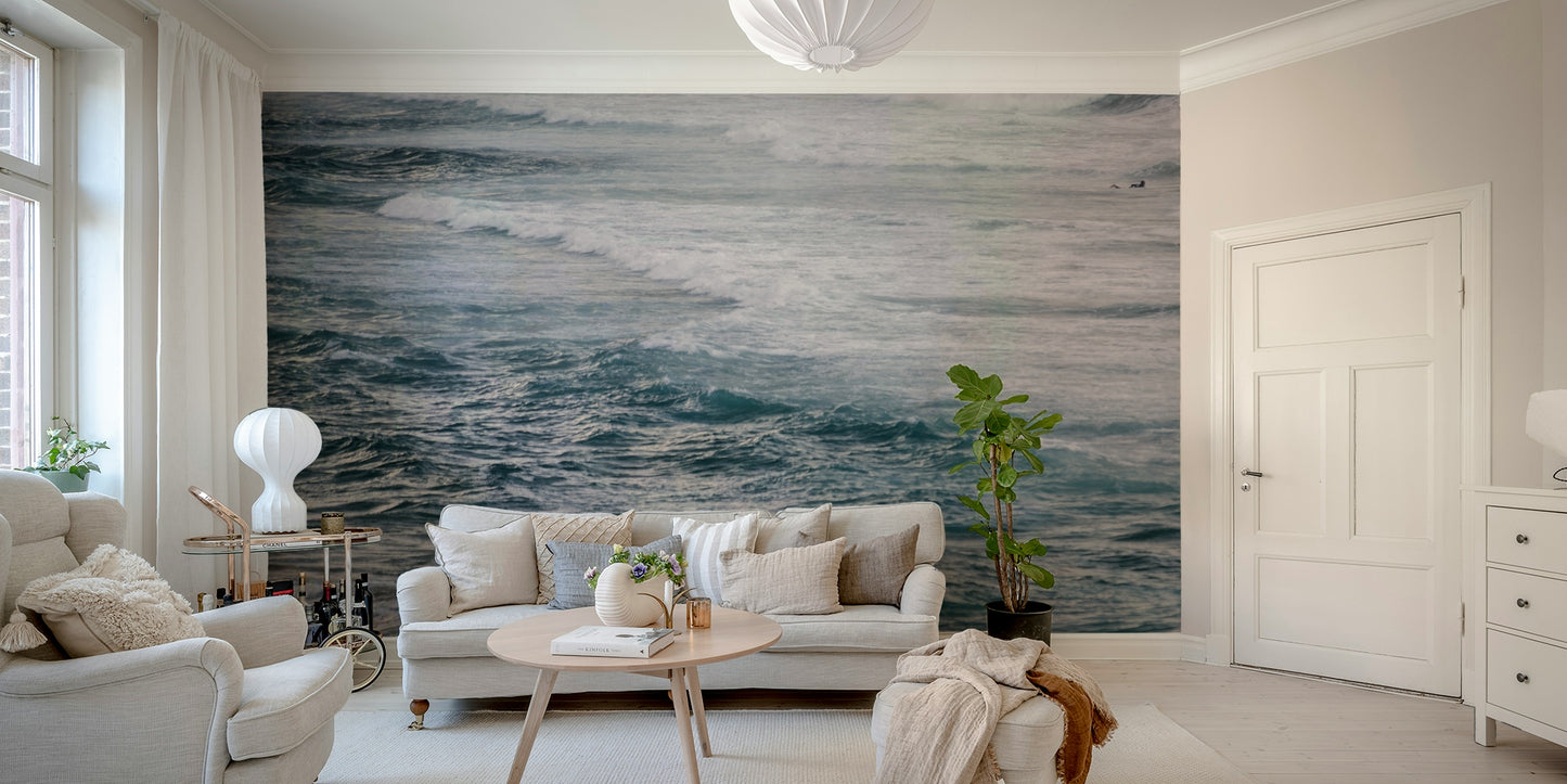 A serene winter surfing wall mural for your decor.

