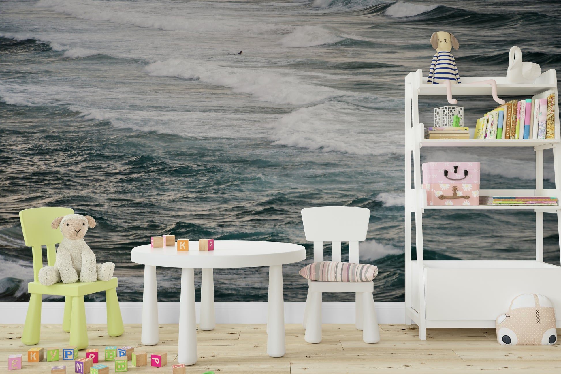 A contemplative dark ocean wallpaper mural for a feature wall.

