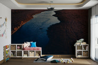A graceful subtle landscape wall mural in elegant tones.

