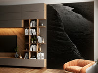 An artistic night river mural on scenic wallpaper.

