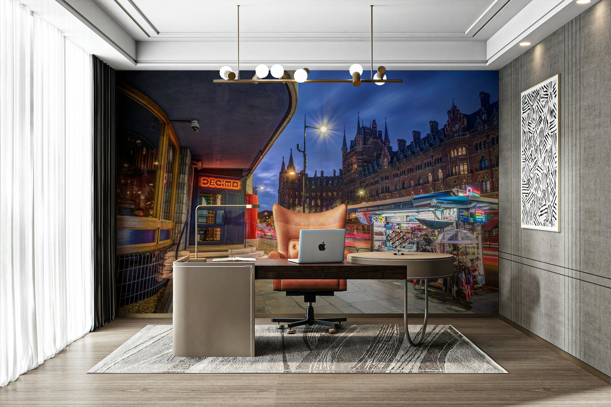 A classic London cityscape wallpaper for walls.

