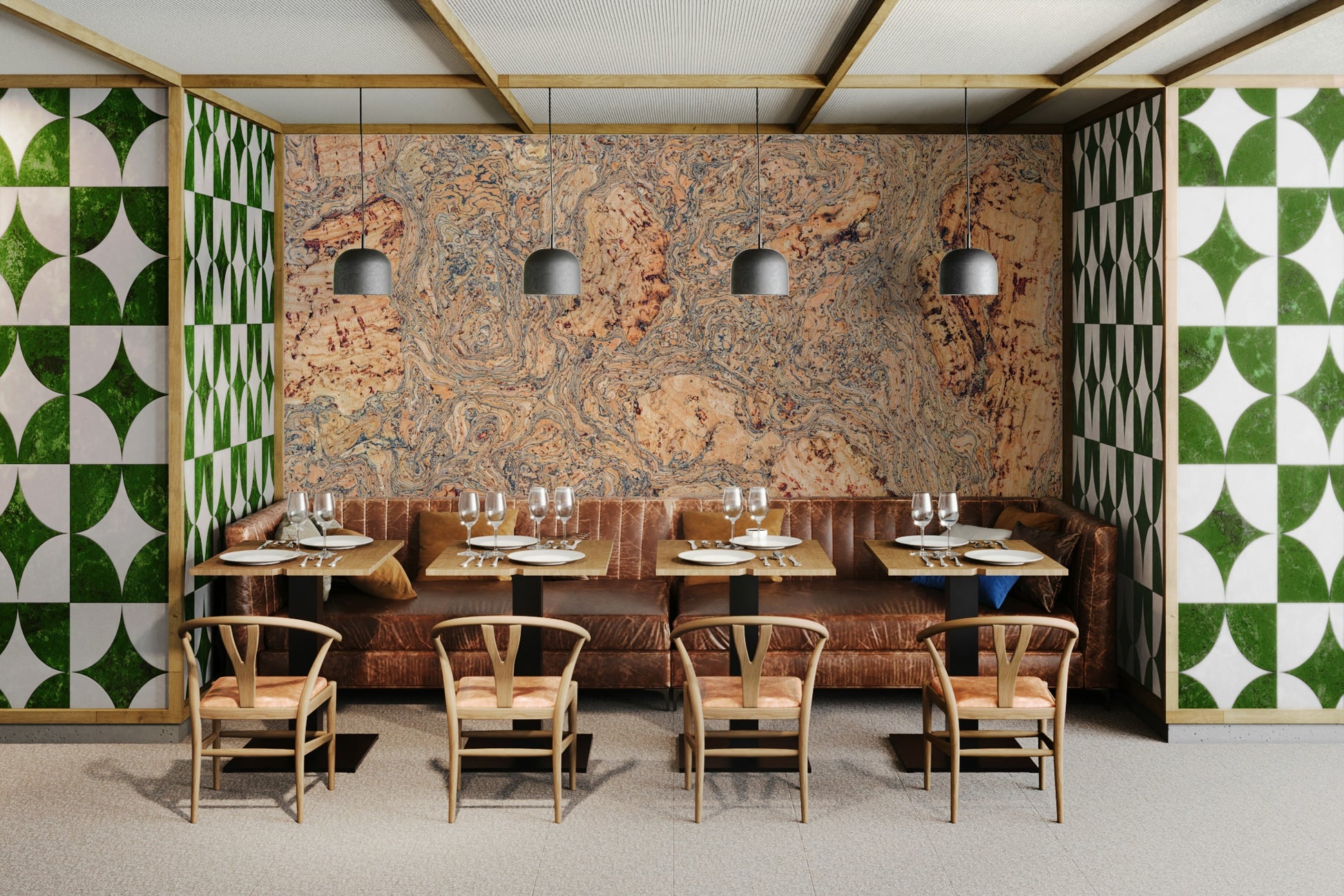 An artistic abstract nature mural for home decor.

