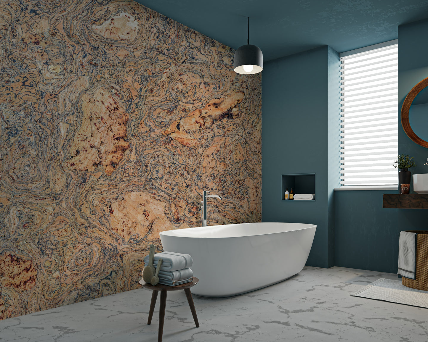 A graceful organic texture wall mural in warm tones.


