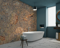 A graceful organic texture wall mural in warm tones.

