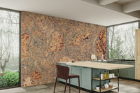 A calming organic pattern wallpaper mural that defines a space.

