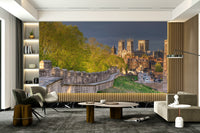 A graceful classic stone wall mural in timeless tones.

