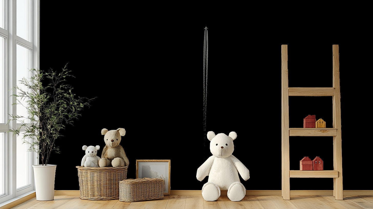 An artistic abstract mural on minimalist wallpaper.

