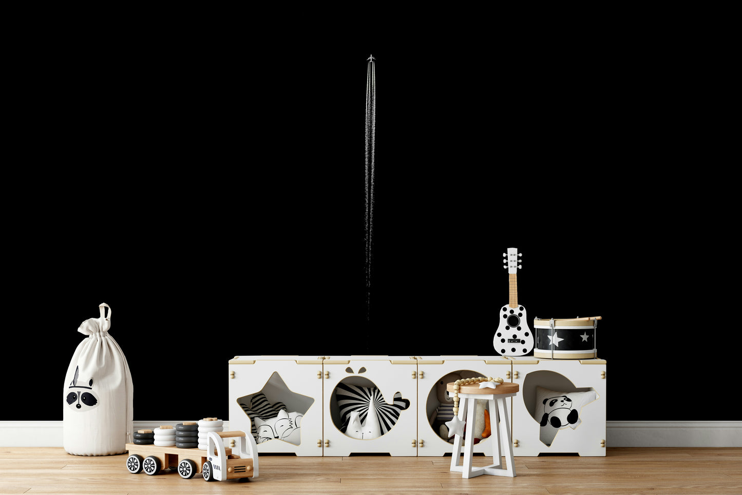 A graceful subtle pattern wall mural in timeless tones.

