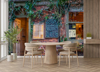 A graceful vintage bike wall mural in urban tones.

