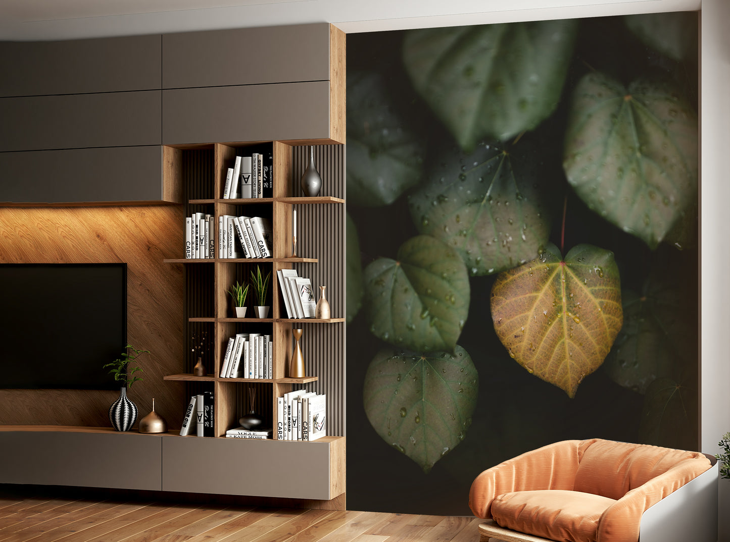 A beautiful serene winter wallpaper mural with subtle light.

