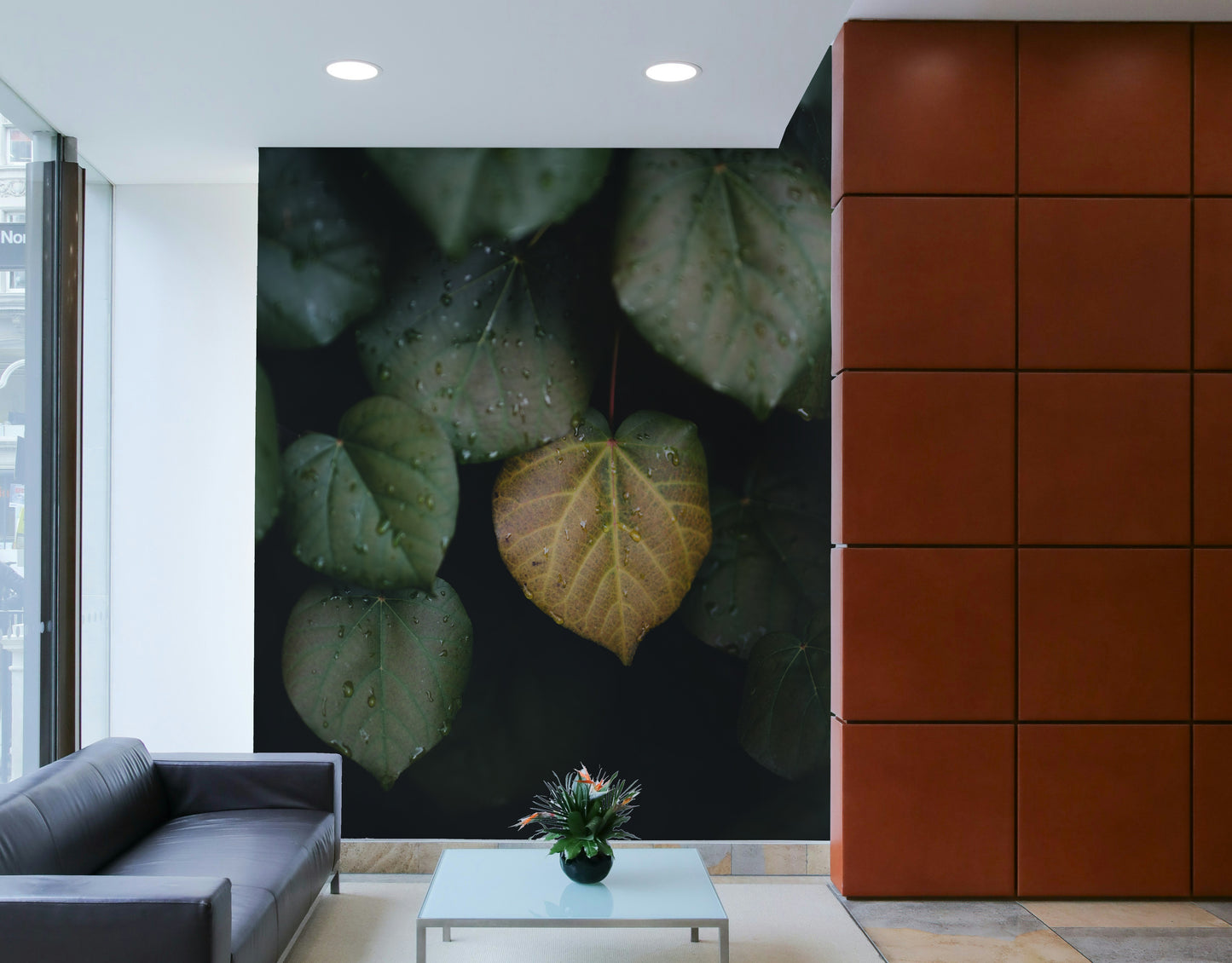 A contemplative natural theme wallpaper mural for a feature wall.

