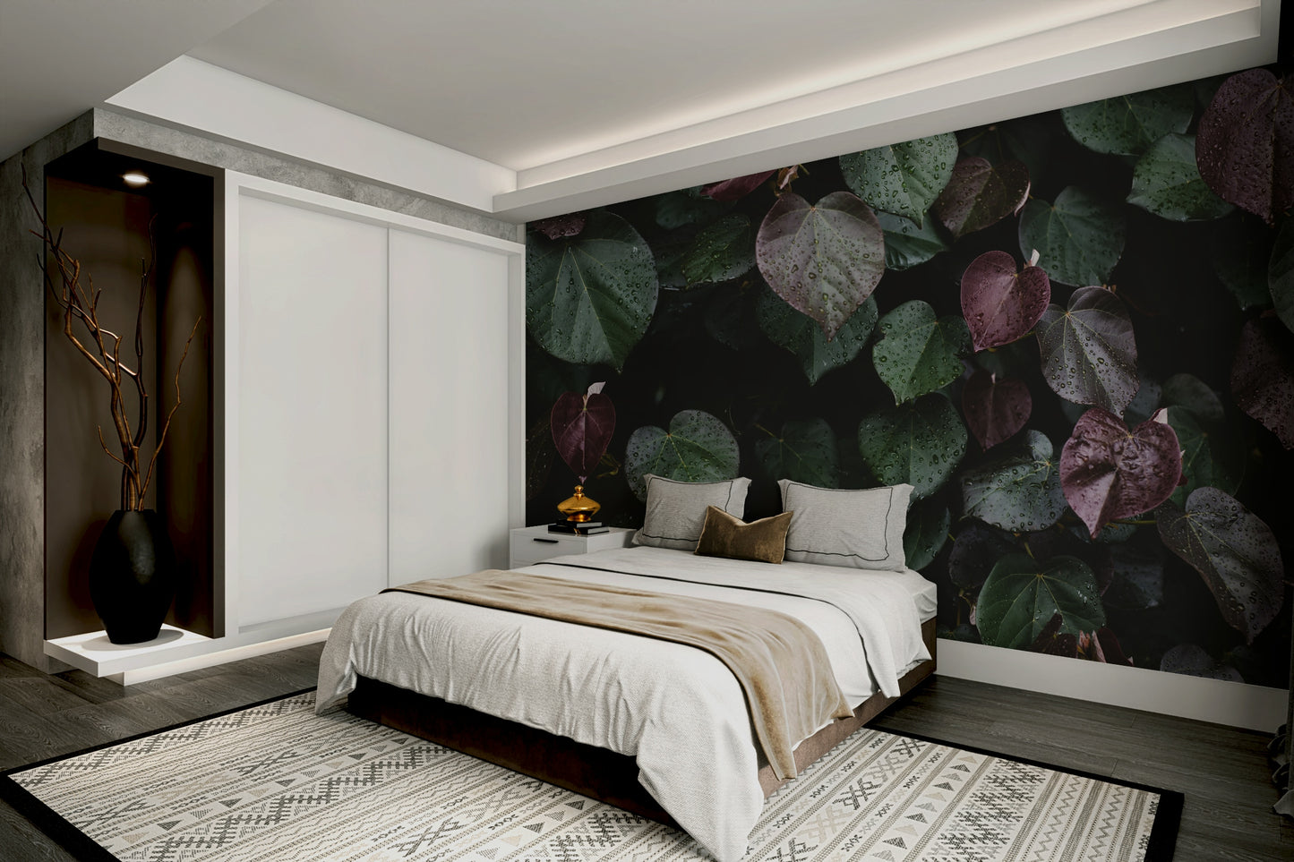 An artistic frozen nature mural for home decor.

