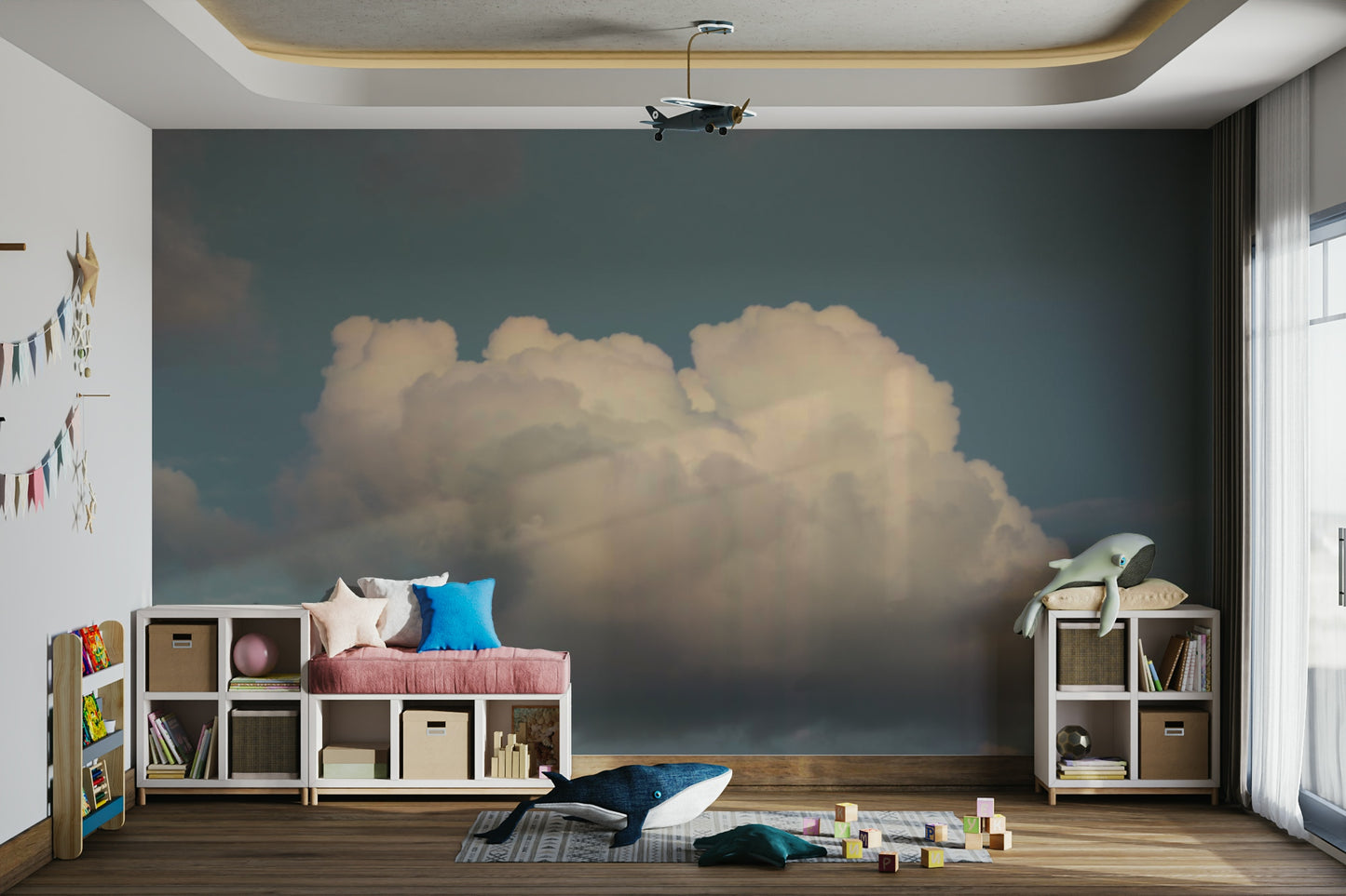 A classic cloud design wallpaper for walls.

