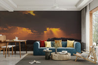 A beautiful serene abstract wallpaper mural with flowing lines.

