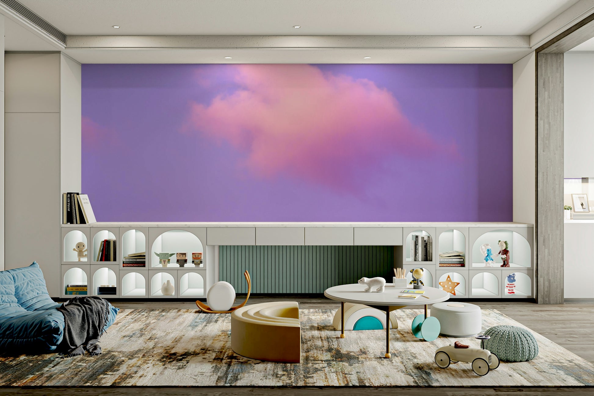 A contemplative cloudscape wallpaper mural for a feature wall.

