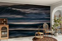 A calming water movement wallpaper mural that defines a space.

