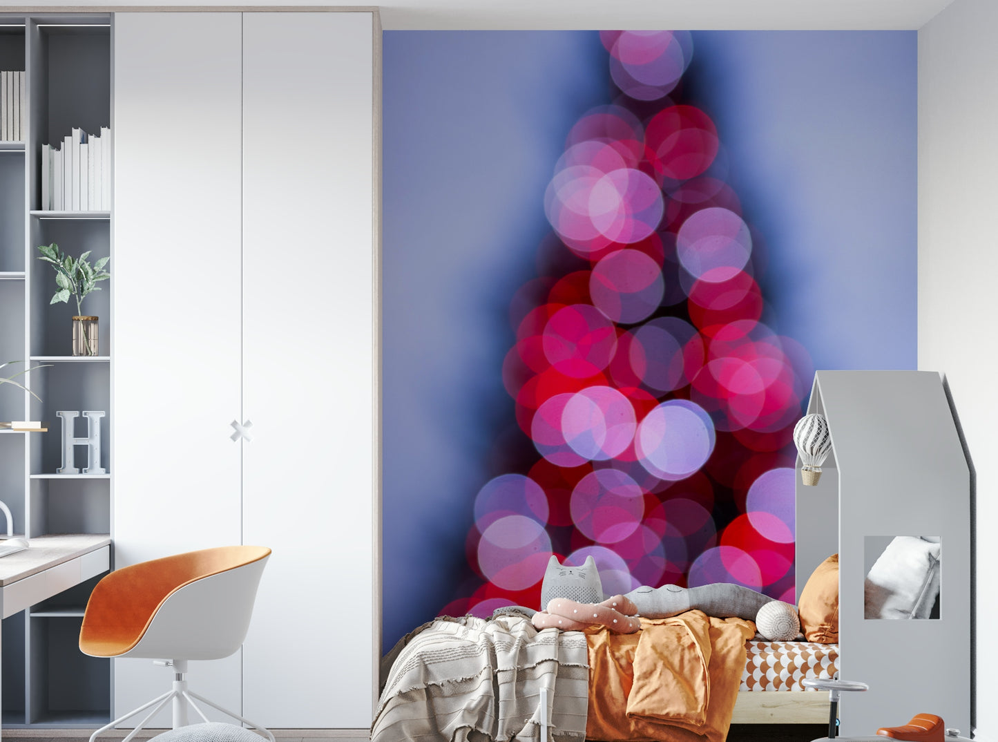 An artistic travel theme mural for home decor.

