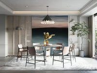 A calming water movement wallpaper mural that defines a space.

