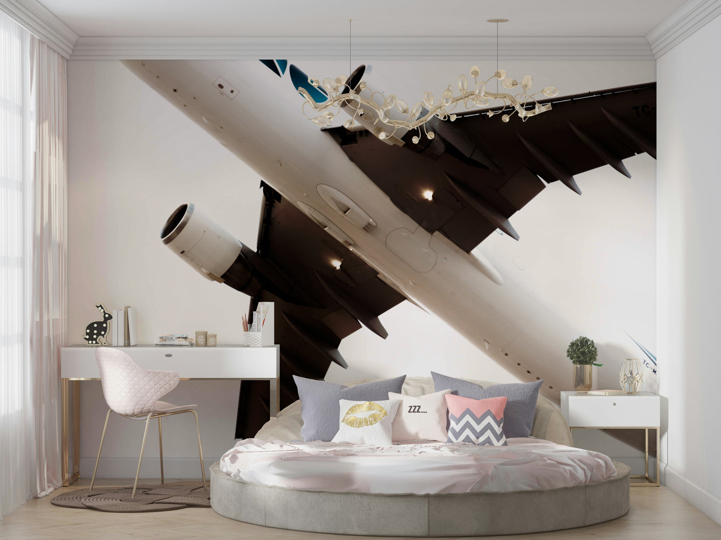 An artistic nature inspired mural for home decor.

