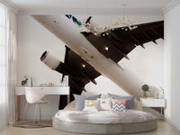 An artistic nature inspired mural for home decor.

