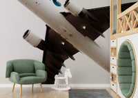 A calming serene sky wallpaper mural that defines a space.

